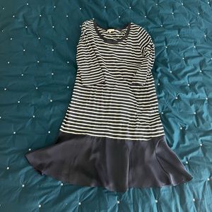 Claudie pierlot stripe dress with flouncy hem
